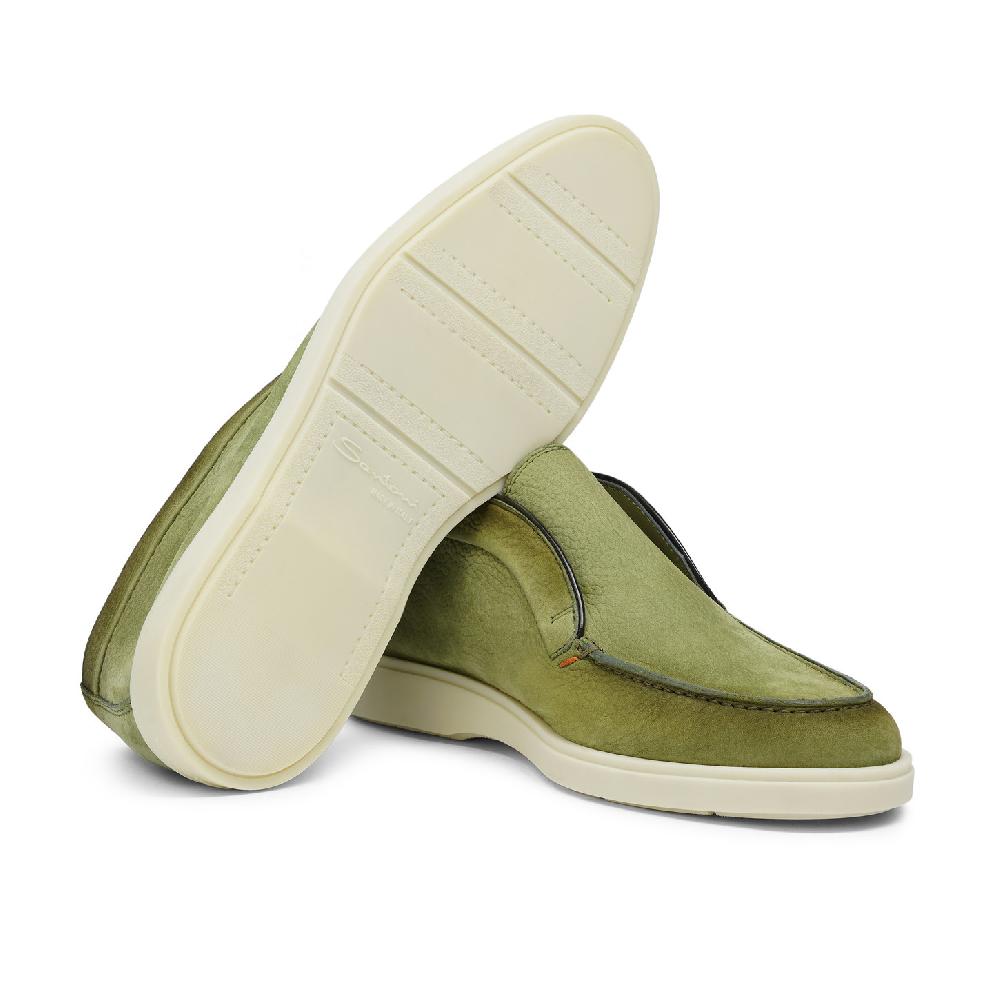 Santoni Stivaletto desert da uomo in nabuk verde Moda