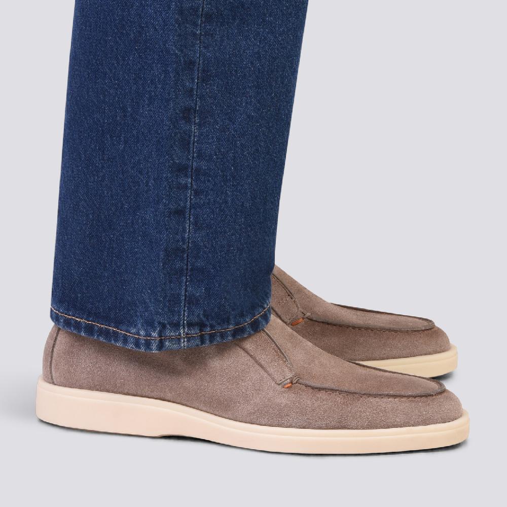 Santoni Stivaletto desert da uomo in suede tortora 2025