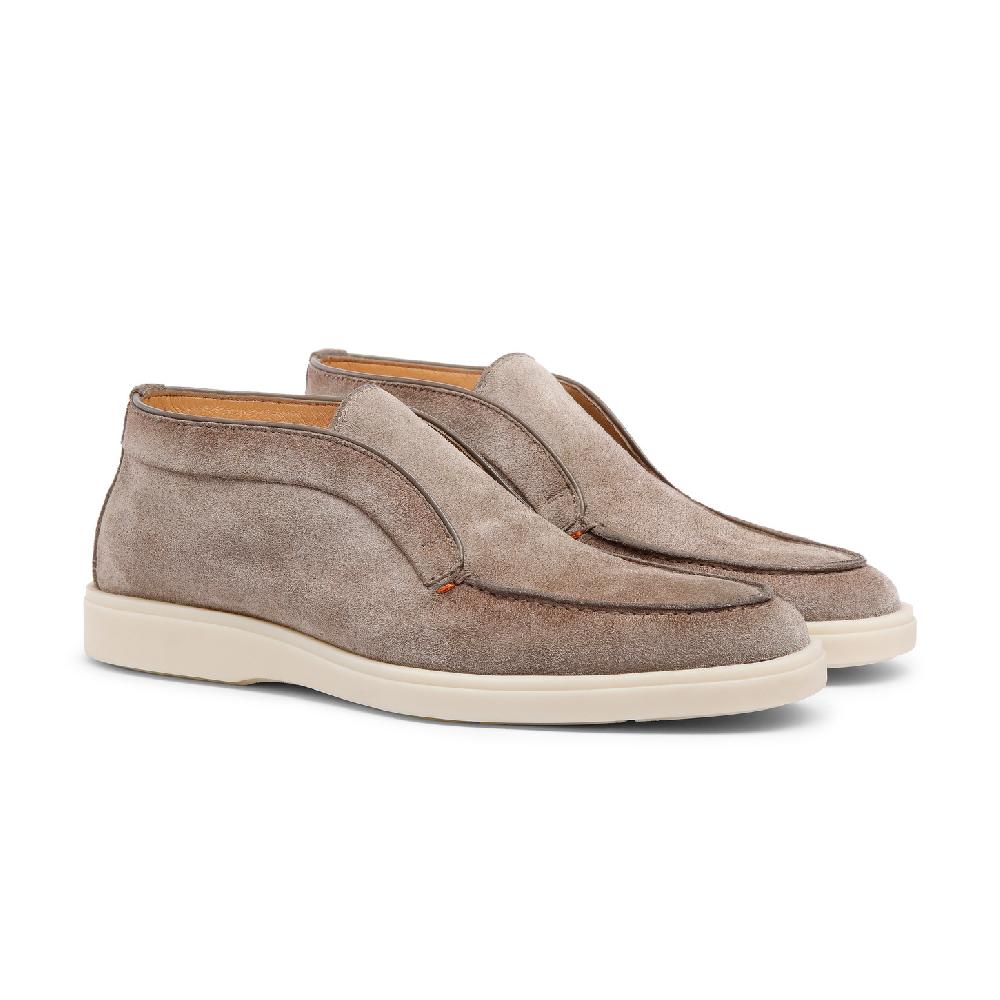 Santoni Stivaletto desert da uomo in suede tortora 2025