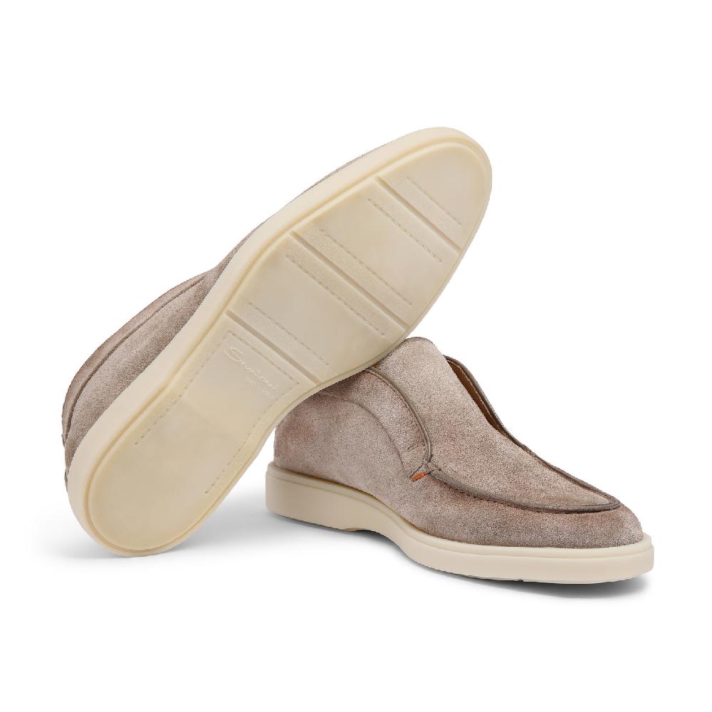 Santoni Stivaletto desert da uomo in suede tortora 2025