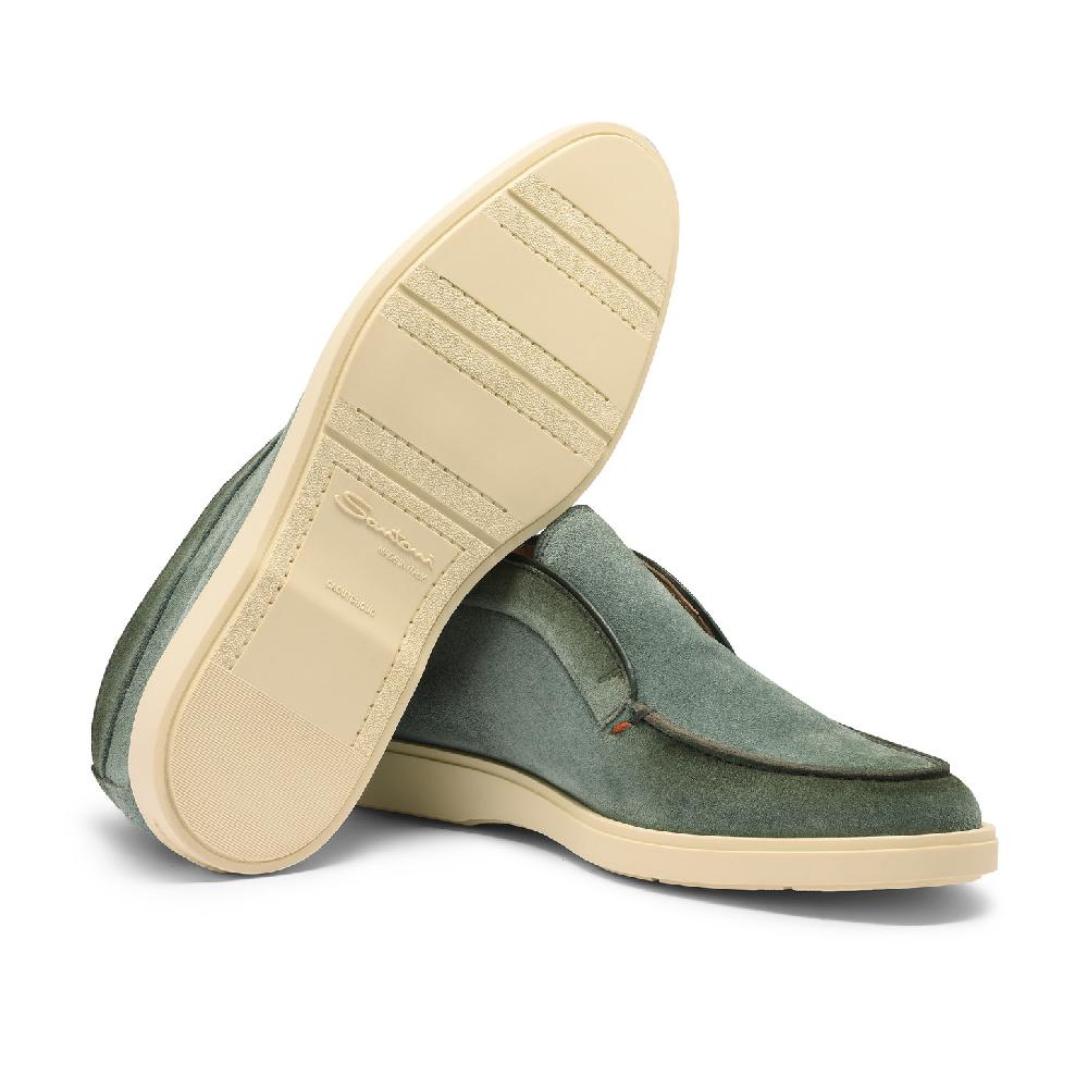 Santoni Stivaletto desert da uomo in suede petrolio Italy
