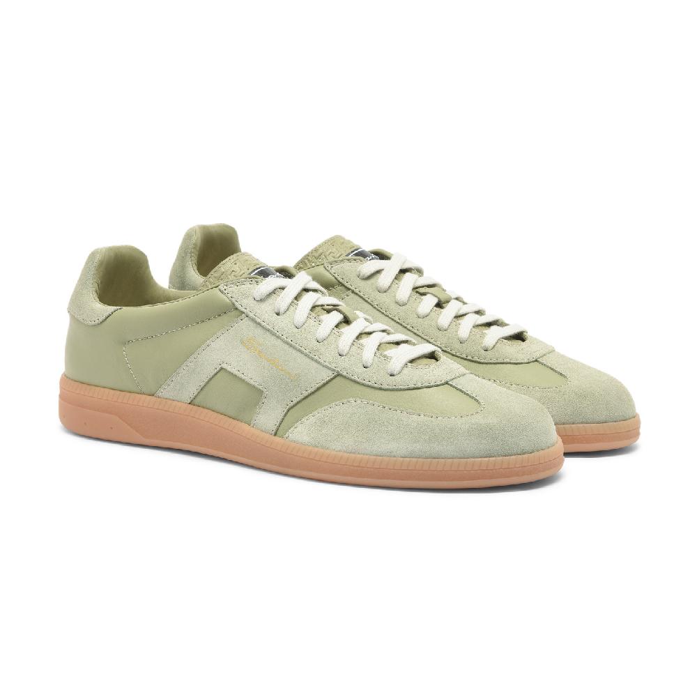 Santoni Sneaker DBS Oly da uomo in pelle e suede verde chiaro Pezzi Unici