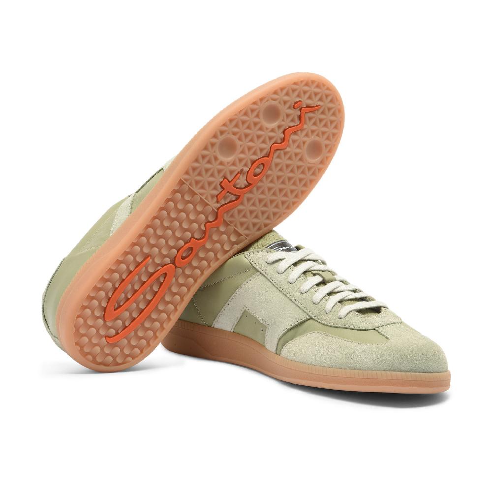 Santoni Sneaker DBS Oly da uomo in pelle e suede verde chiaro Pezzi Unici