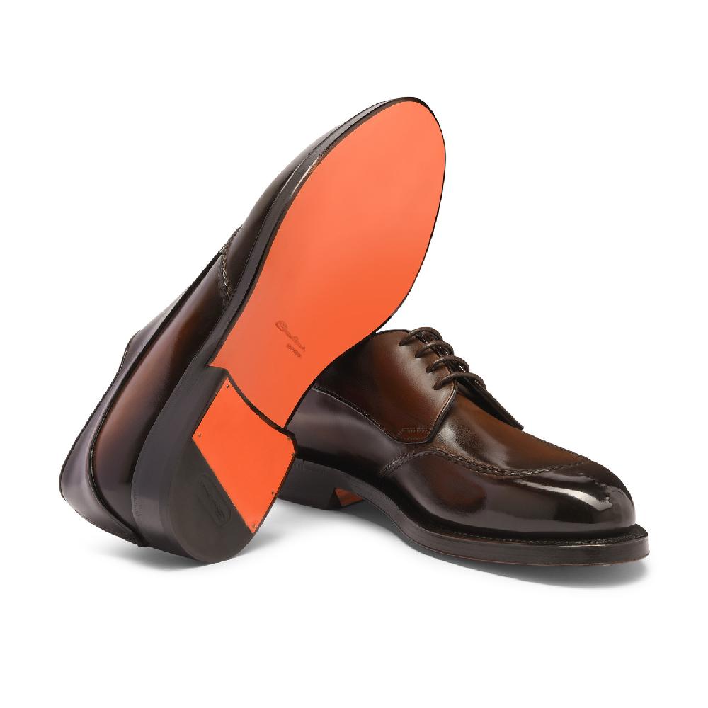 Santoni Stringata Derby da uomo in pelle testa di moro Fino Al -60%