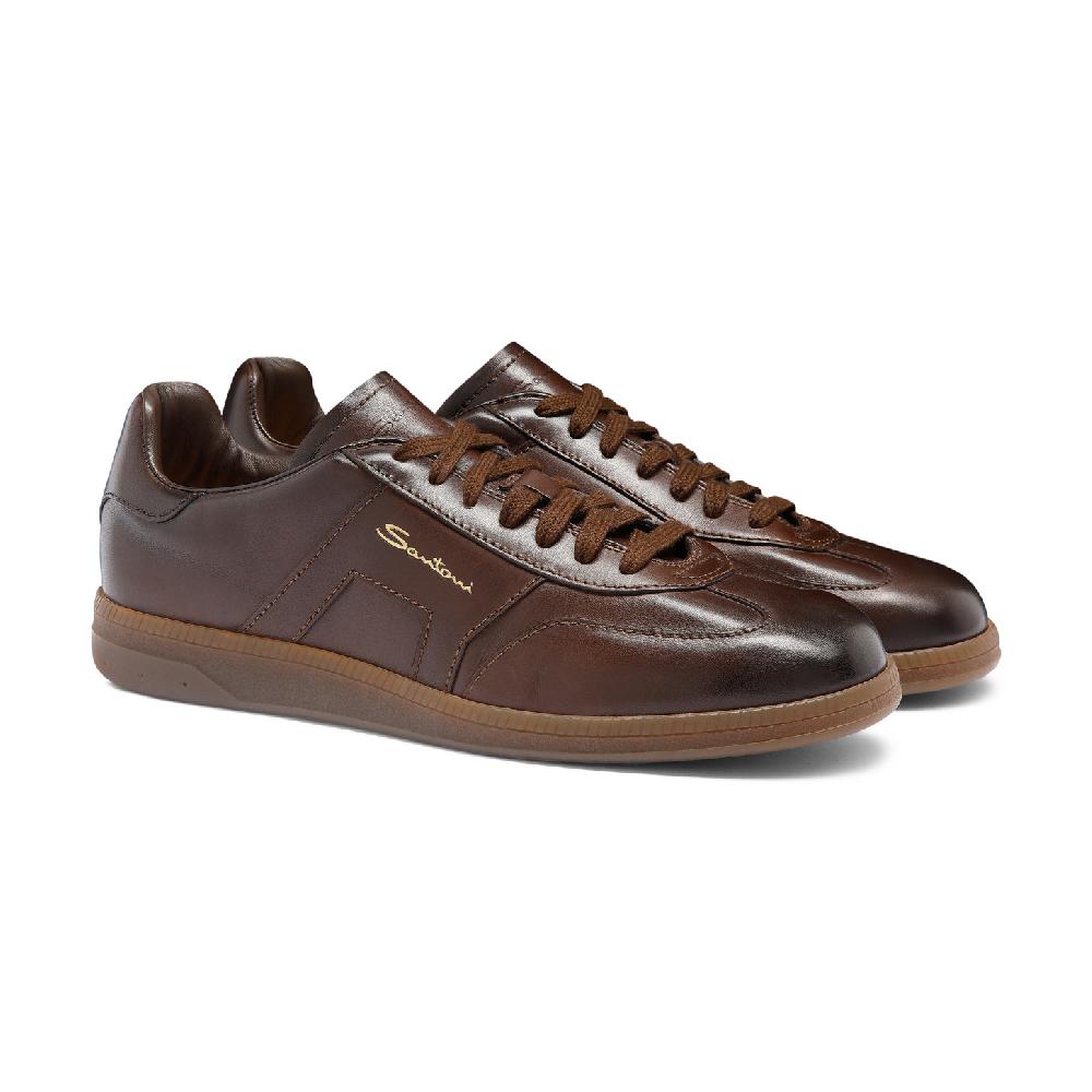 Santoni Sneaker DBS Oly da uomo in pelle testa di moro Economico