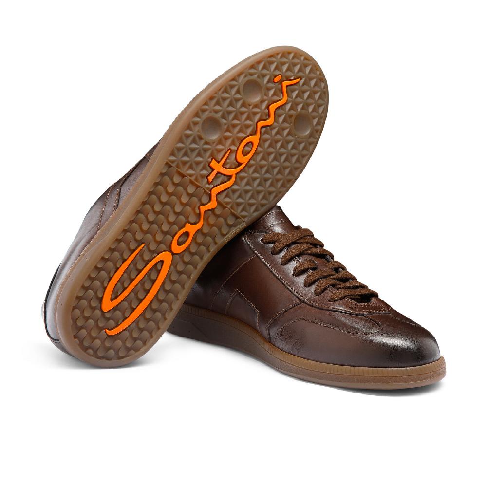 Santoni Sneaker DBS Oly da uomo in pelle testa di moro Economico