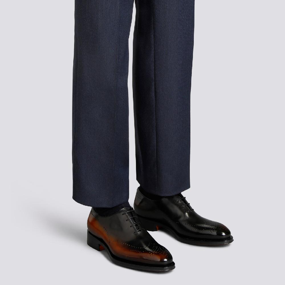 Santoni Stringata oxford brogue da uomo in pelle marrone Enormi risparmi