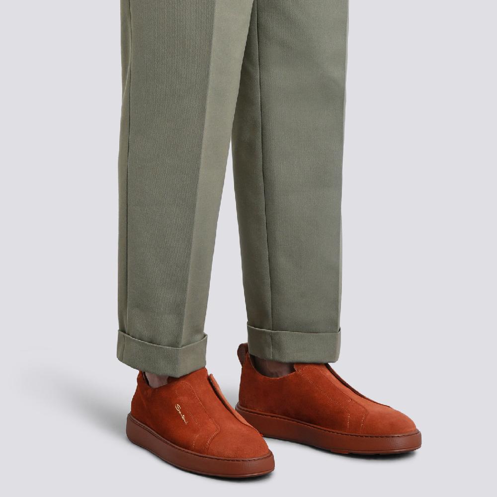 Santoni Sneaker slip-on da uomo in suede marrone Super Saving Price