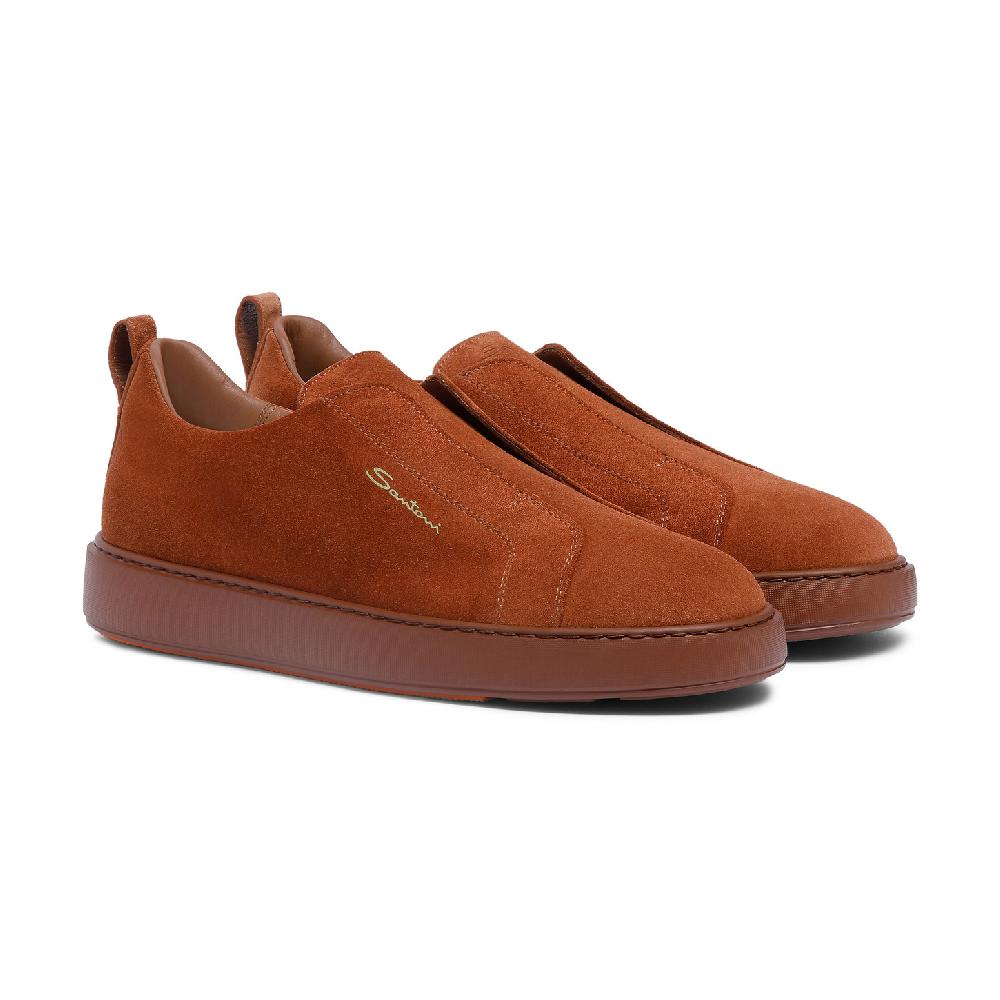 Santoni Sneaker slip-on da uomo in suede marrone Super Saving Price