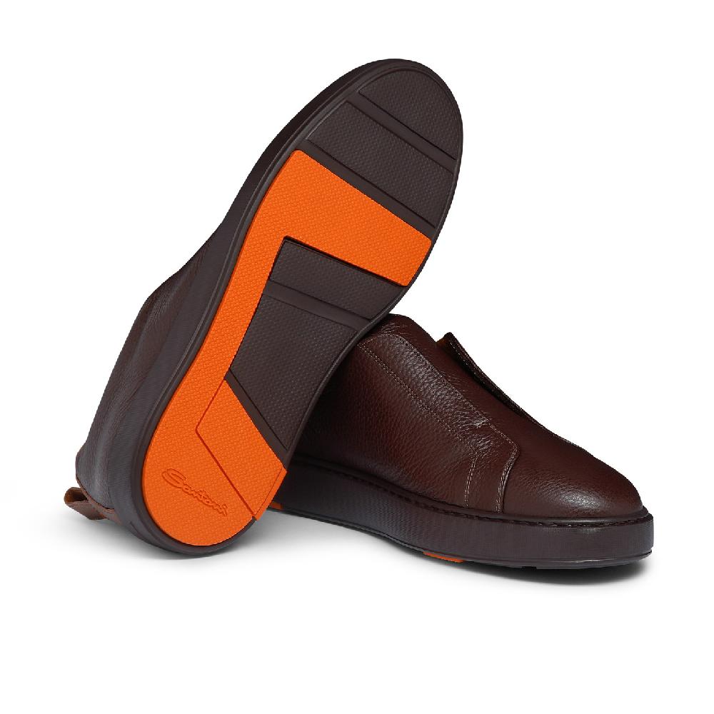 Santoni Sneaker slip-on da uomo in pelle bottalata bordeaux Vendita Calda