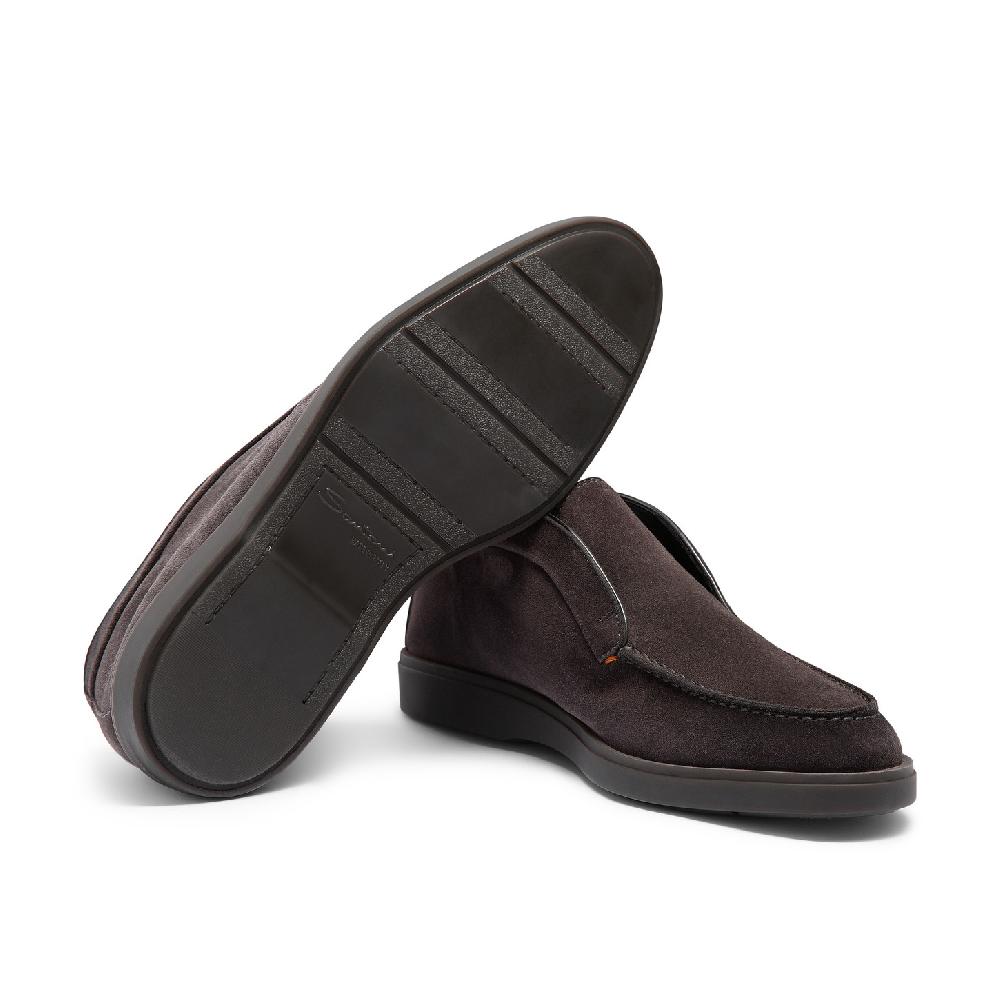 Santoni Stivaletto desert da uomo in suede grigio con pelliccia I Più Venduti