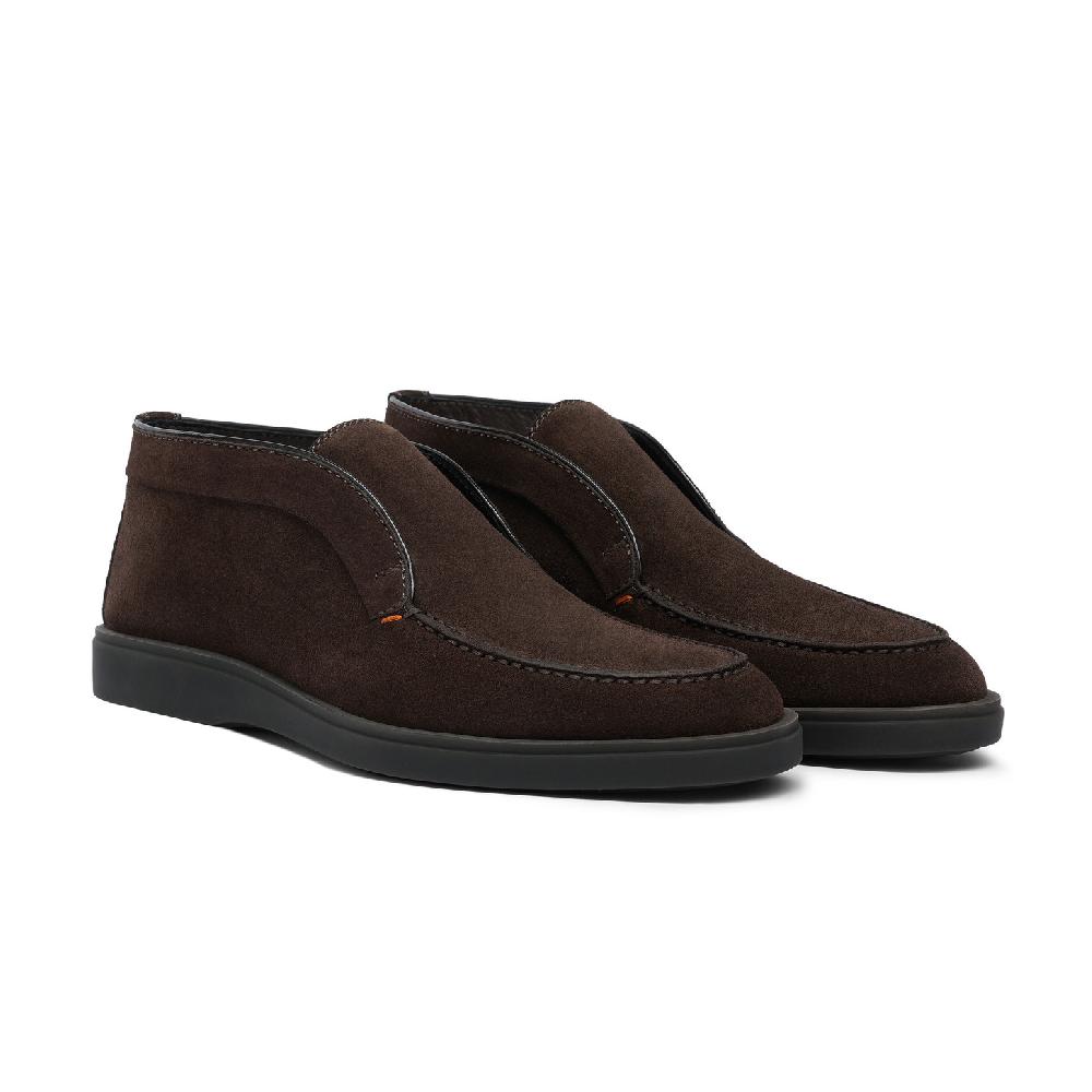 Santoni Stivaletto desert da uomo in suede marrone ACQUISTA ORA