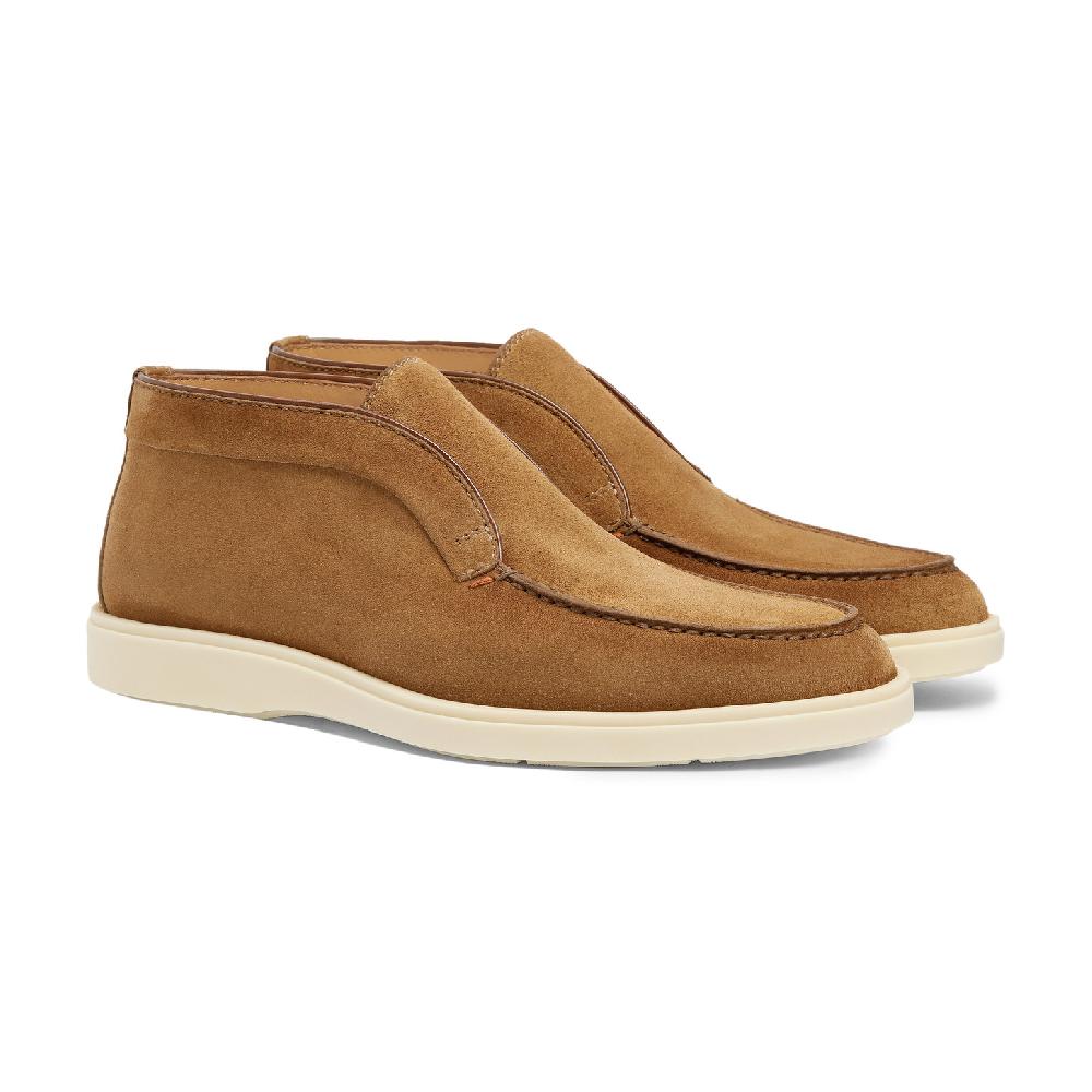 Santoni Stivaletto desert da uomo in suede marrone Negozio