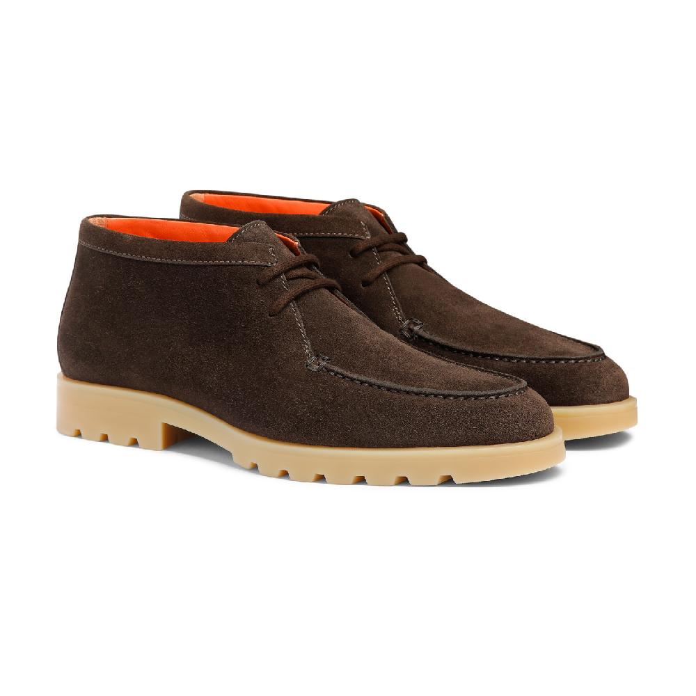 Santoni Stivaletto desert da uomo in suede marrone 2025