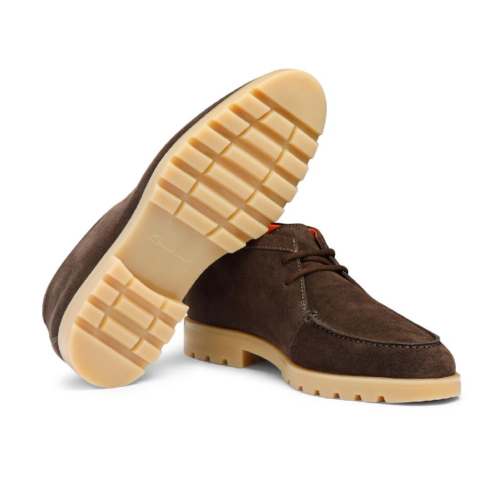 Santoni Stivaletto desert da uomo in suede marrone 2025
