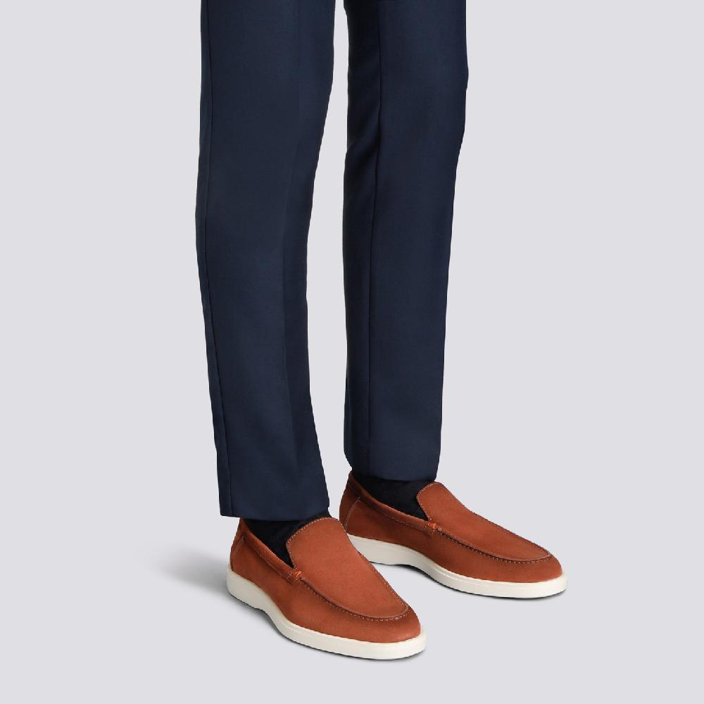 Santoni Mocassino da uomo in suede marrone Spedizione Gratuita