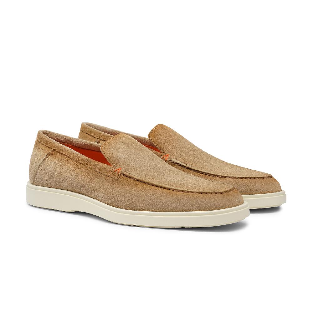 Santoni Mocassino da uomo in suede beige Negozi Online