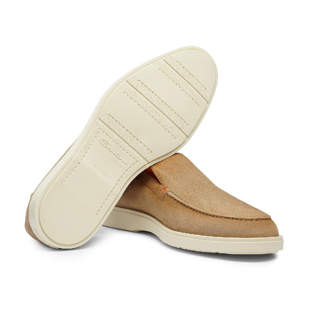 Santoni Mocassino da uomo in suede beige Negozi Online