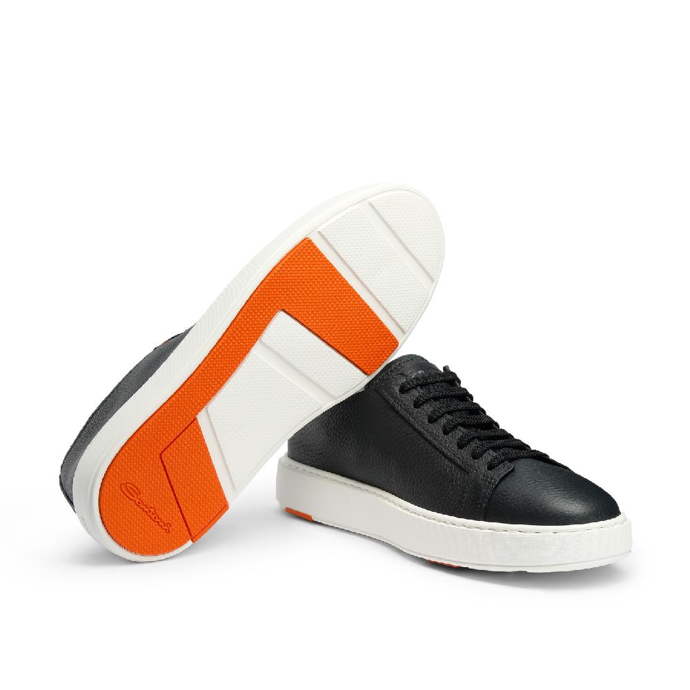 Santoni Sneaker da uomo in pelle bottalata blu Promozione Limitata