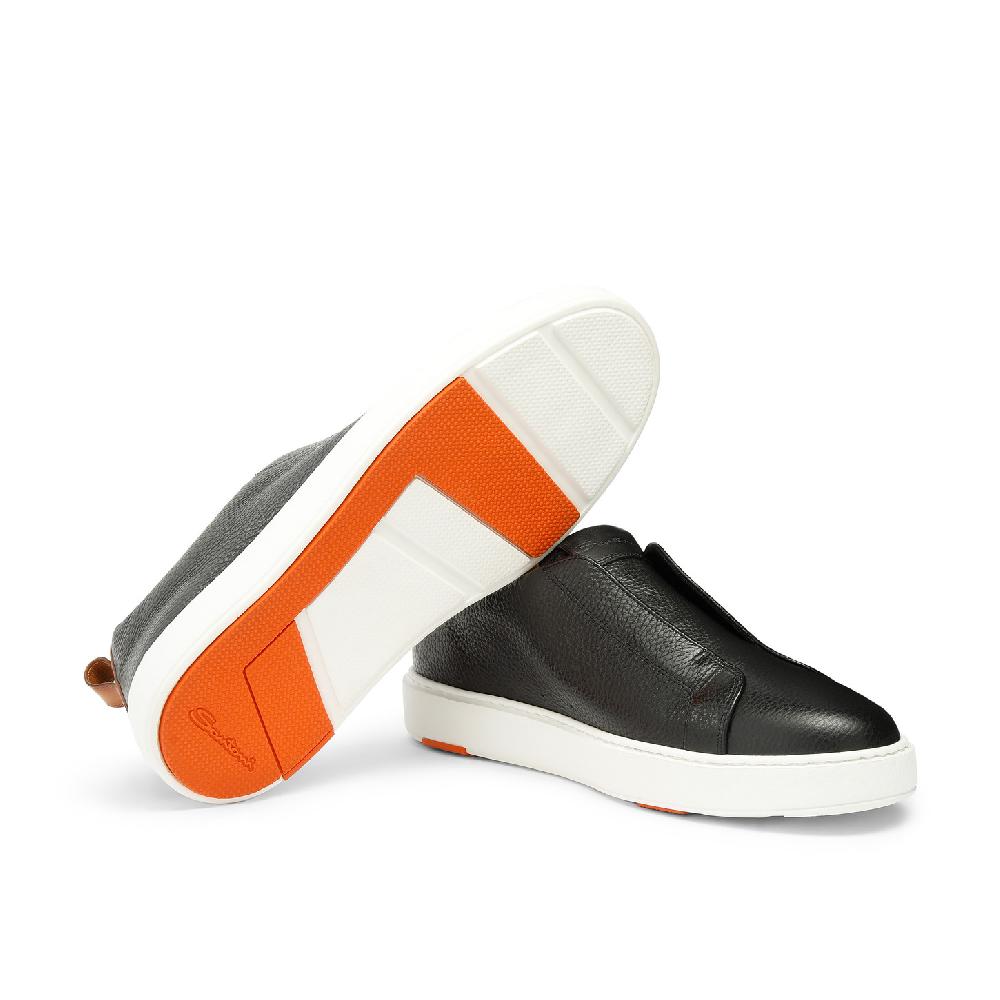 Santoni Sneaker slip-on da uomo in pelle bottalata nera Fino Al -60%