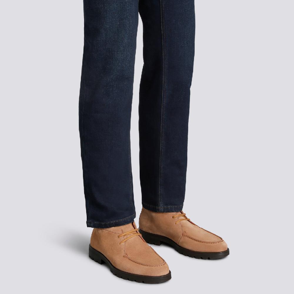 Santoni Stivaletto desert da uomo in suede marrone chiaro Presa