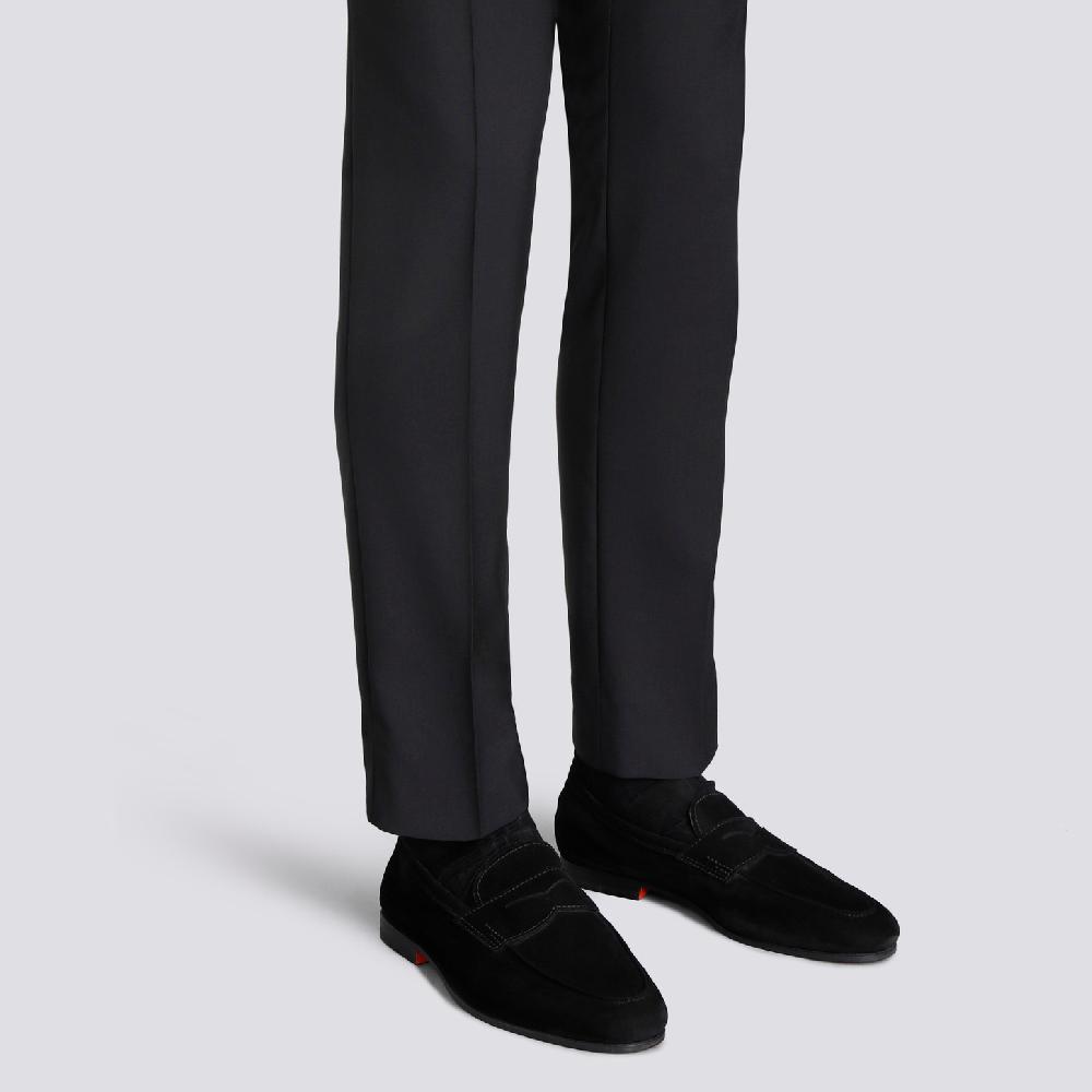 Santoni Mocassino Carlo da uomo in suede nero Online