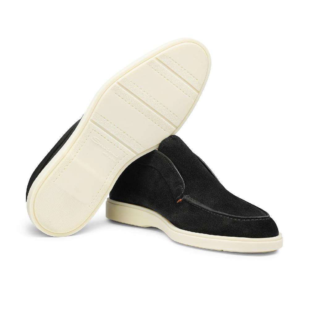 Santoni Stivaletto desert da uomo in suede nero Outlet