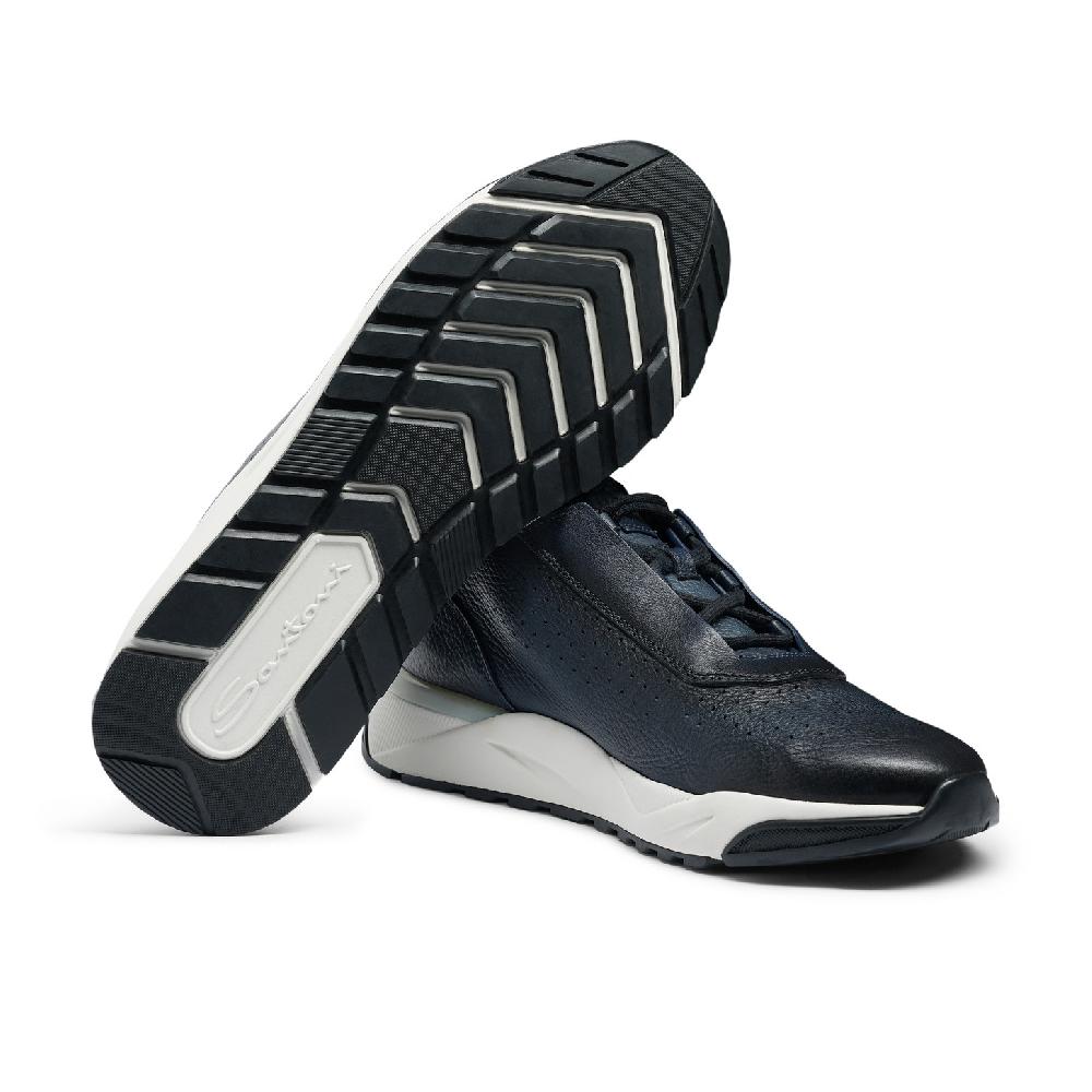 Santoni Sneaker da uomo in pelle blu Hotsell