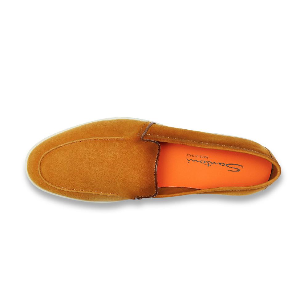 Santoni Mocassino da uomo in nabuck bottalato marrone 2025