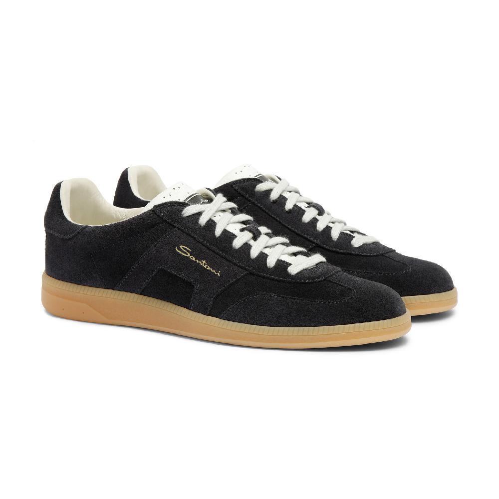 Santoni DBS Oly sneaker da uomo in suede blu Nuovo