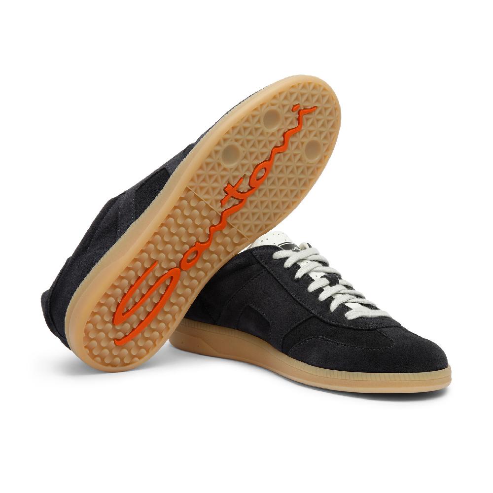 Santoni DBS Oly sneaker da uomo in suede blu Nuovo