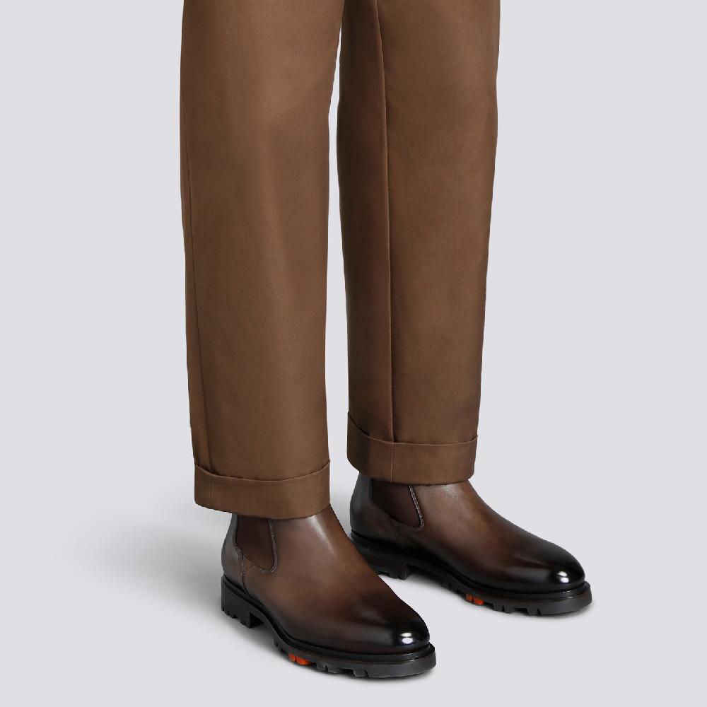 Santoni Stivaletto Chelsea da uomo in pelle testa di moro Soddisfazione Garantita