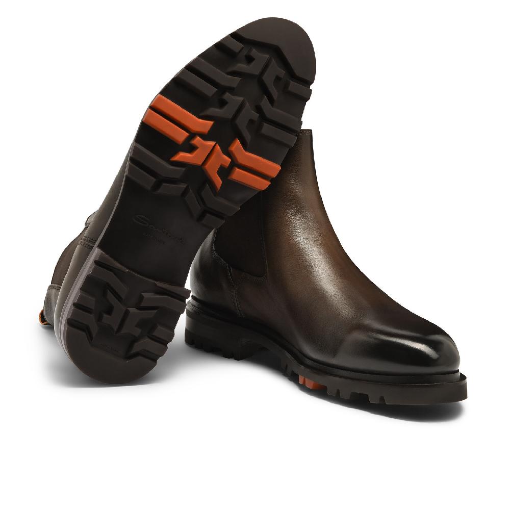 Santoni Stivaletto Chelsea da uomo in pelle testa di moro Soddisfazione Garantita