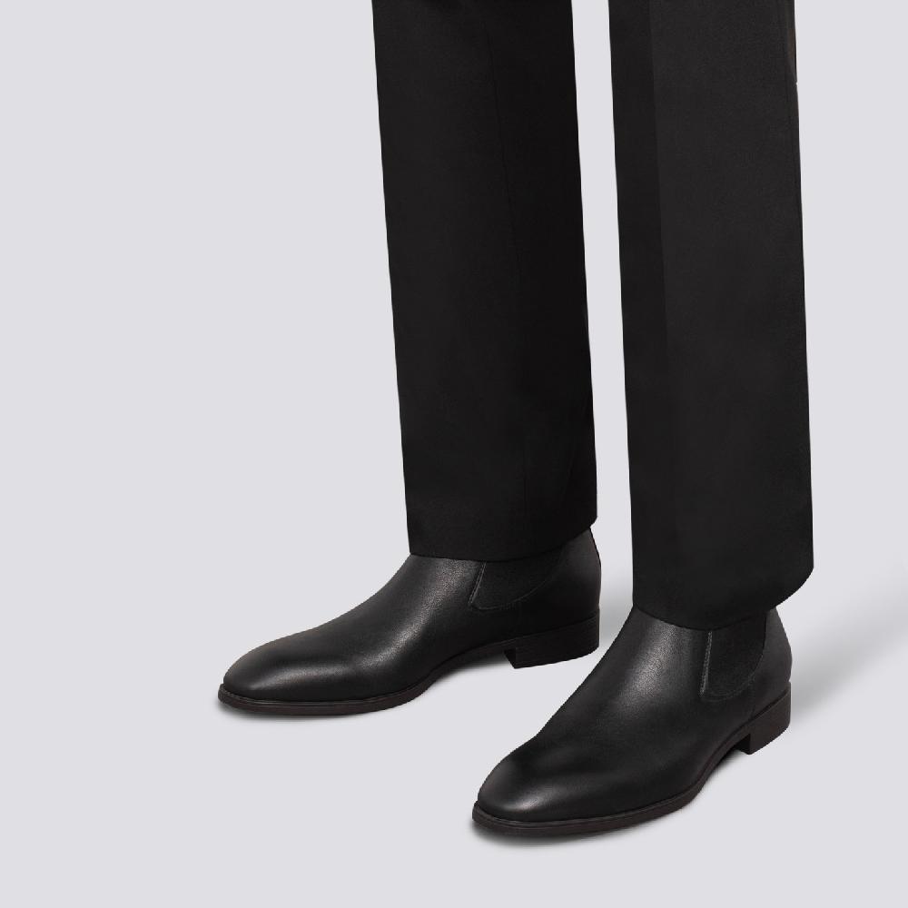 Santoni Stivaletto chelsea da uomo in pelle nera Vendita Economica