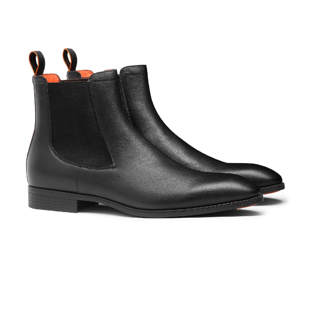 Santoni Stivaletto chelsea da uomo in pelle nera Vendita Economica
