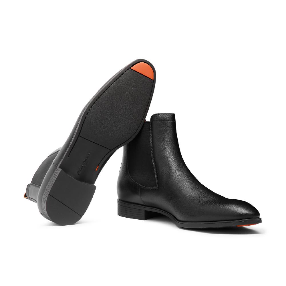 Santoni Stivaletto chelsea da uomo in pelle nera Vendita Economica