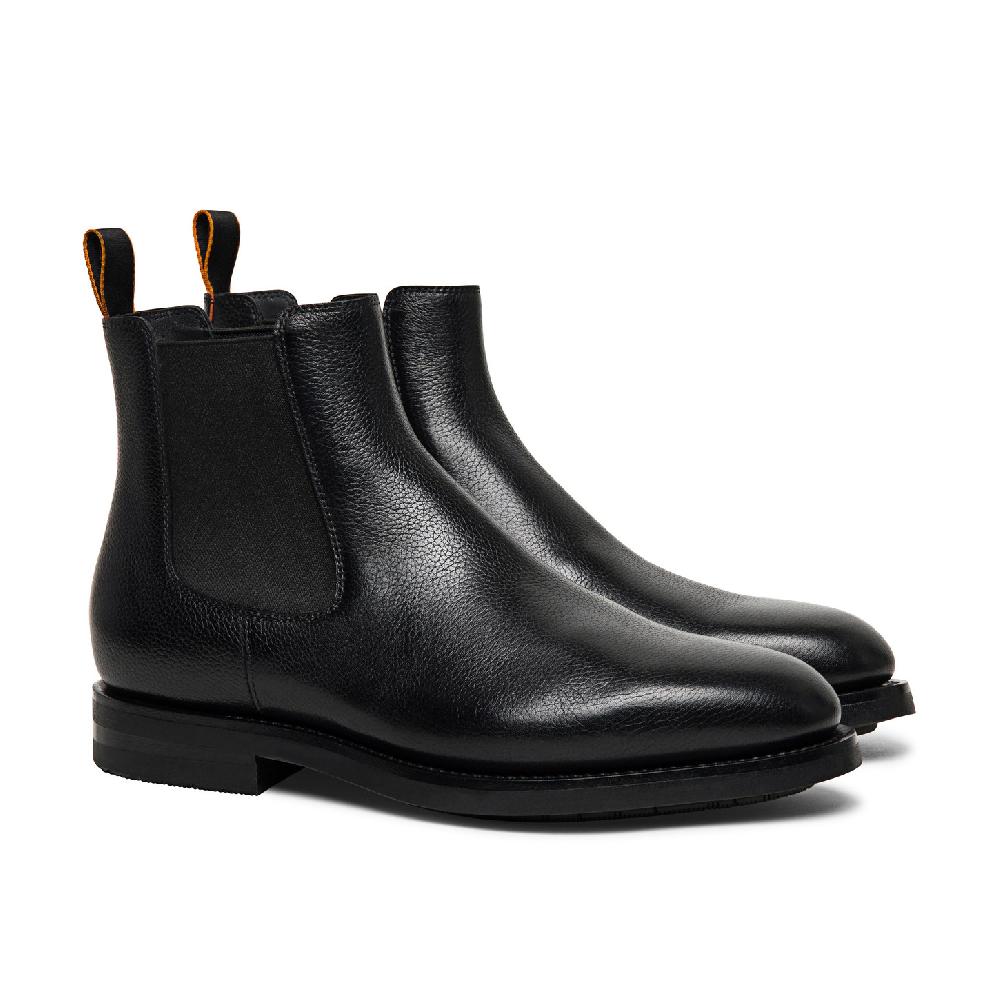 Santoni Stivaletto chelsea da uomo in pelle anticata nera Shopping Online