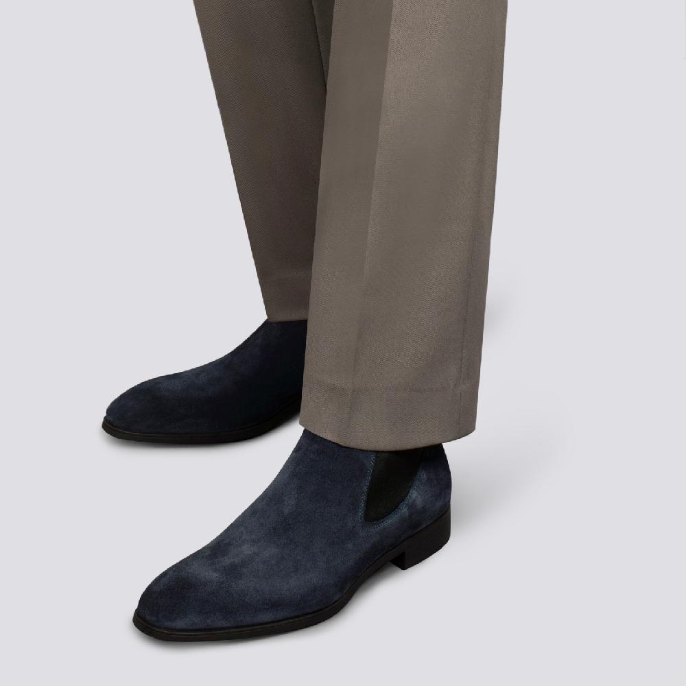 Santoni Stivaletto chelsea da uomo in suede blu Italia