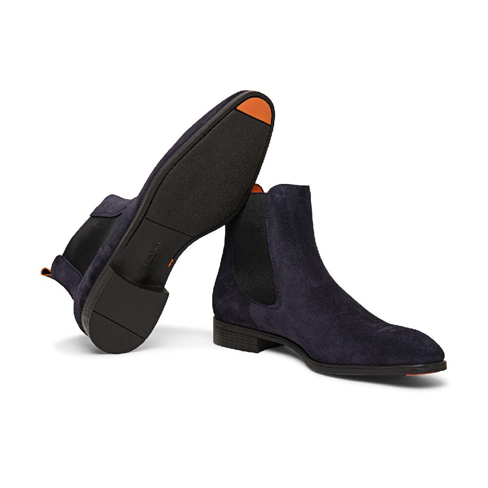 Santoni Stivaletto chelsea da uomo in suede blu Italia