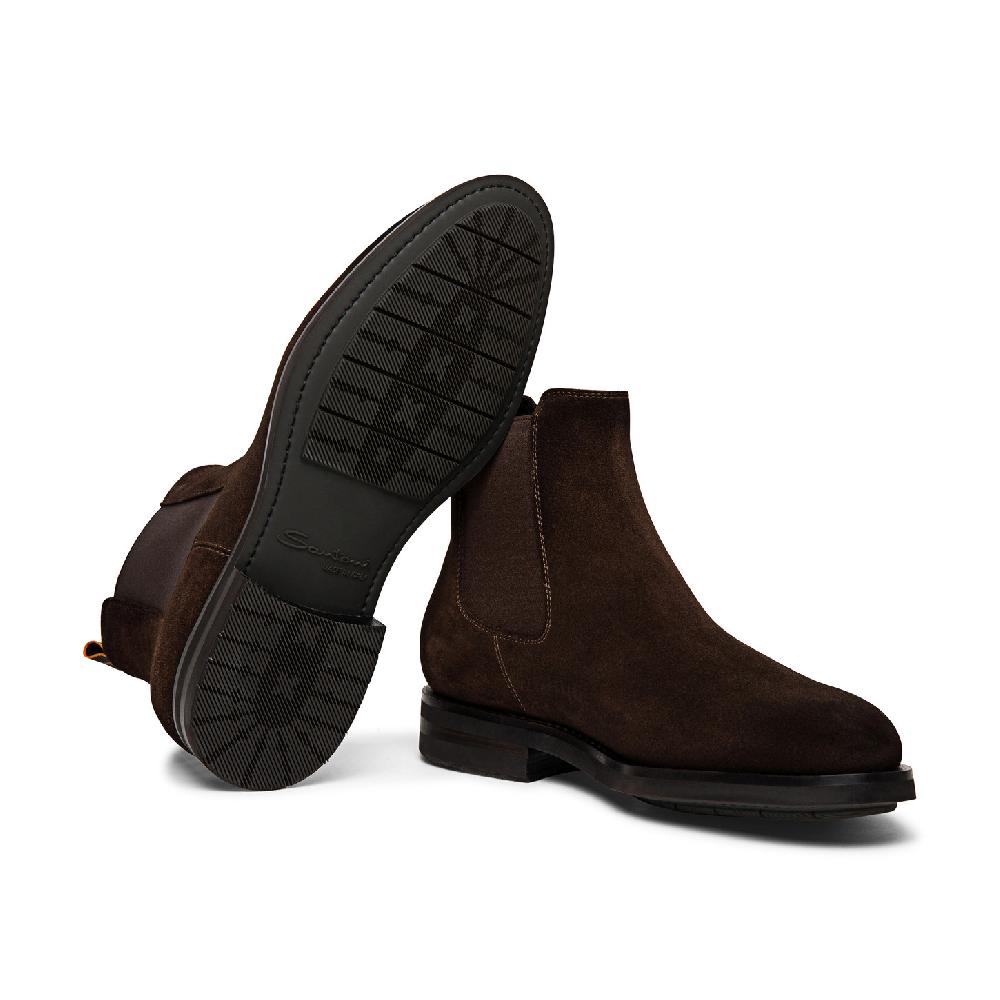 Santoni Stivaletto chelsea da uomo in suede marrone Qualità Garantita