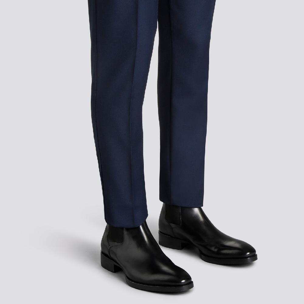 Santoni Stivaletto chelsea da uomo in pelle anticata nera Presa