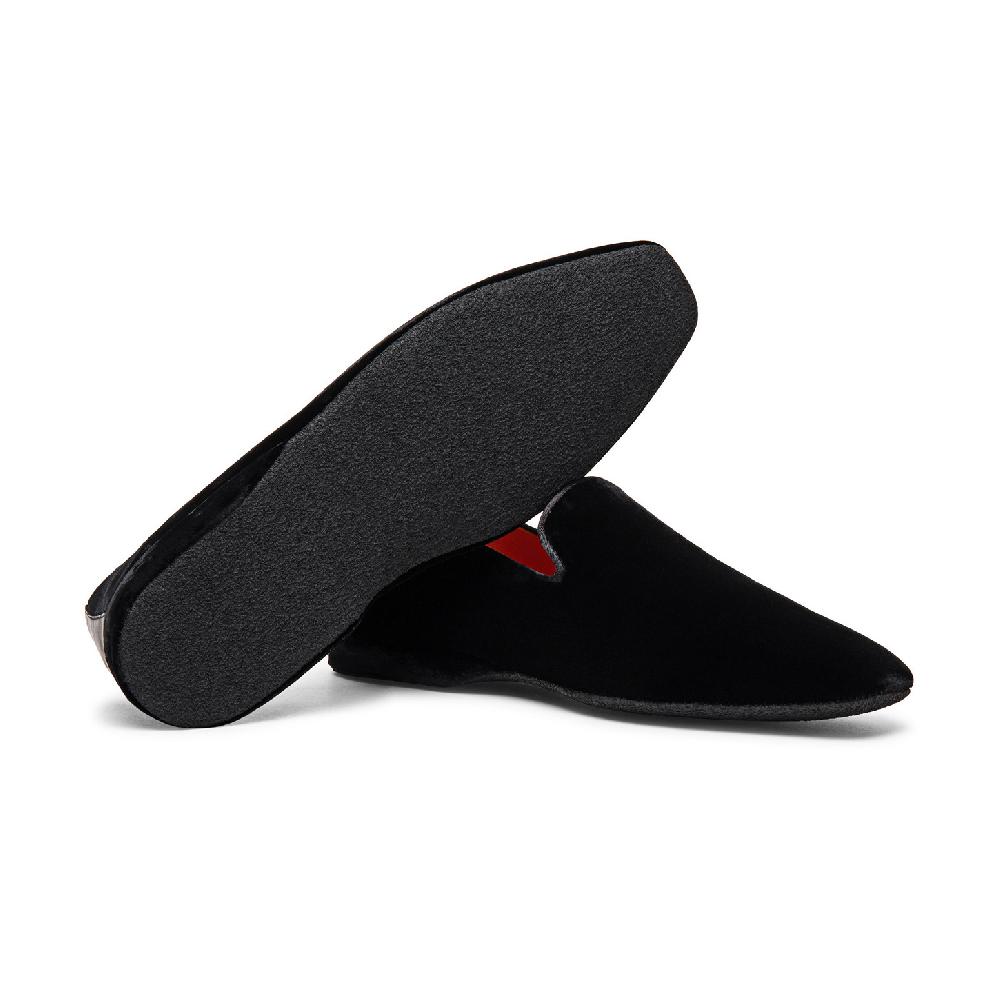 Santoni Pantofola da uomo in velluto nero Sconto