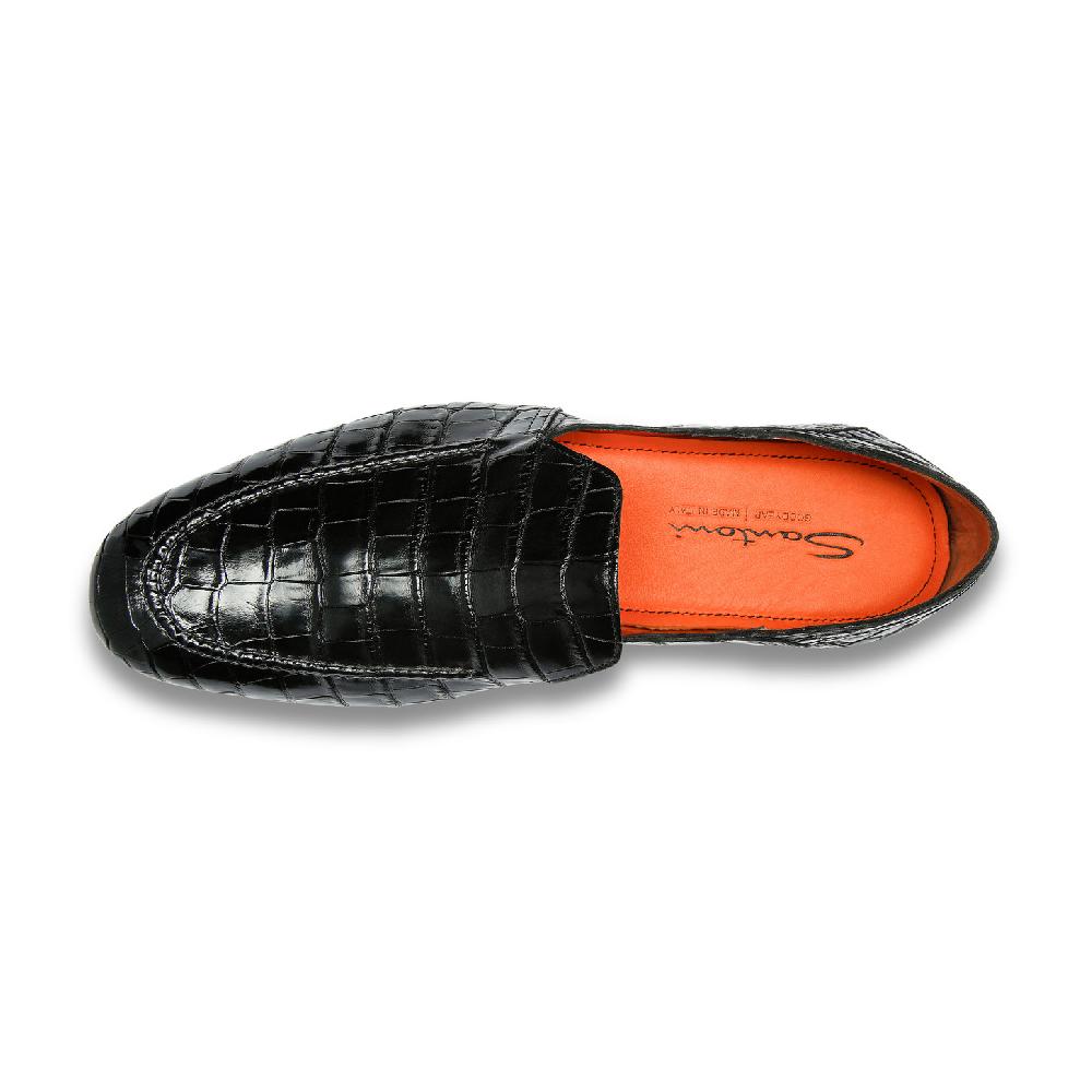 Santoni Mocassino da uomo in alligatore grigio Economico