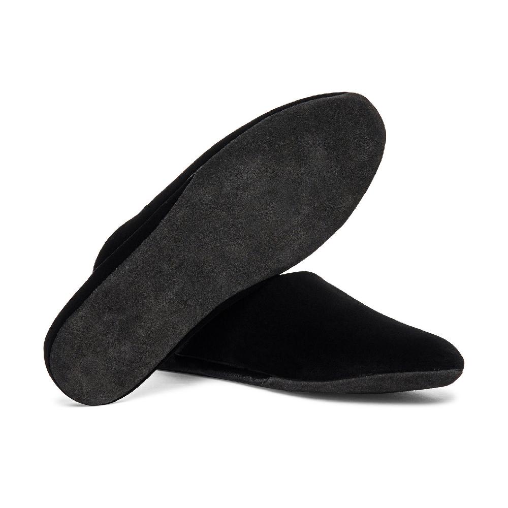 Santoni Pantofola da uomo in velluto nero Outlet