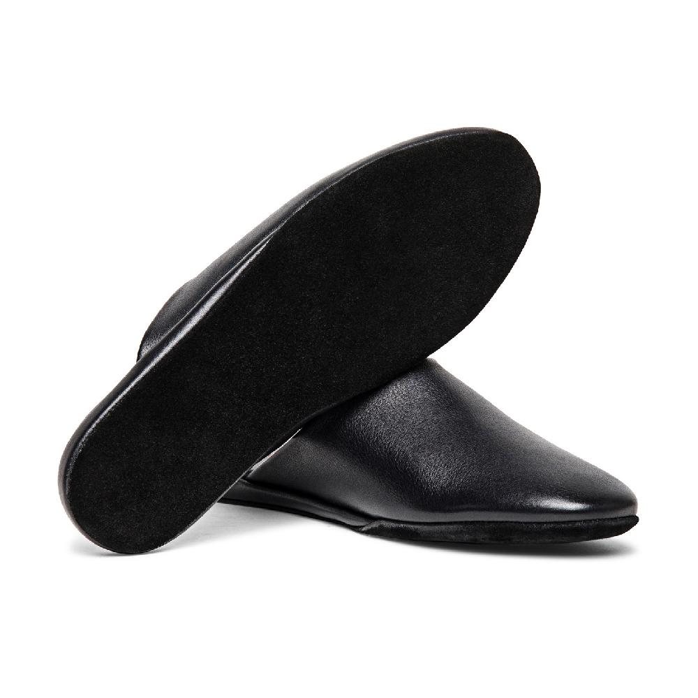 Santoni Pantofola da uomo in pelle nera Saldi