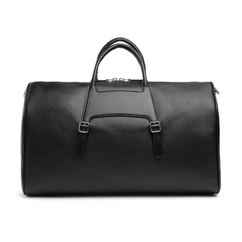 Santoni Borsa da viaggio in pelle nera Vendita Economica
