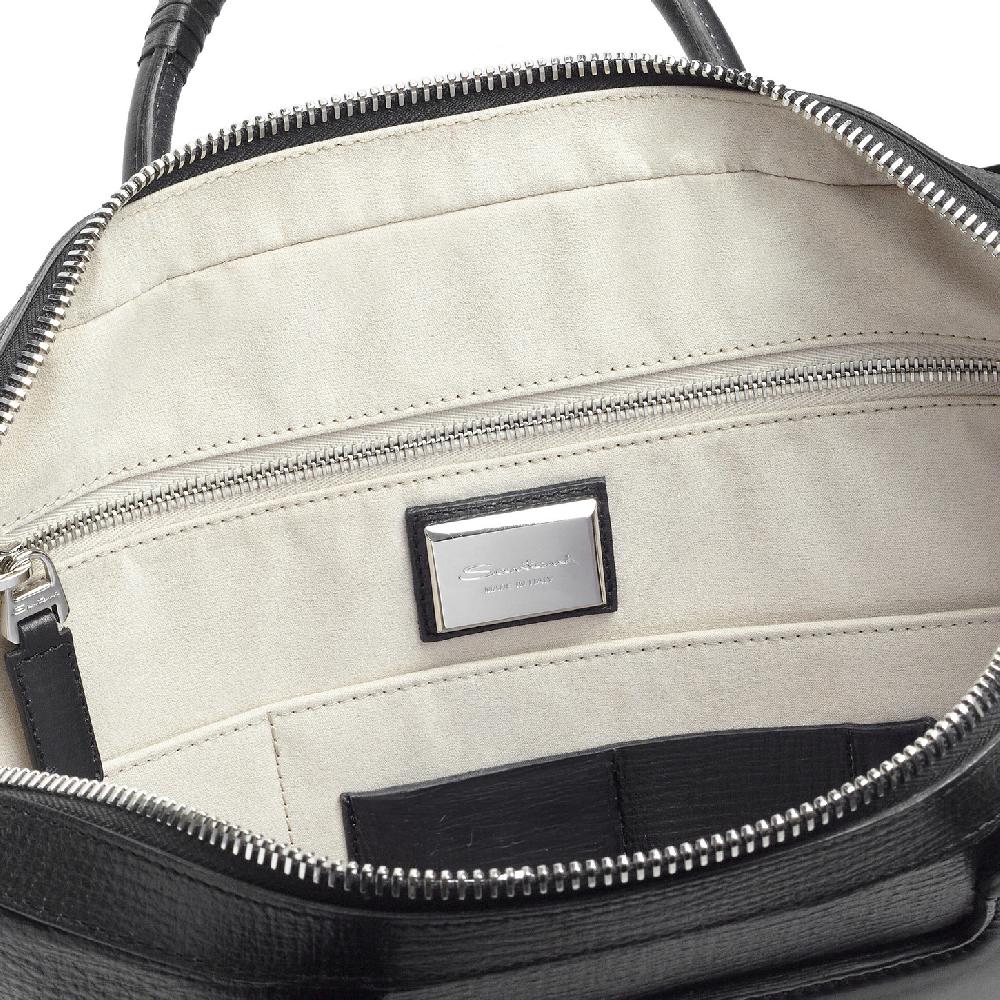 Santoni Briefcase in pelle stampata nera Moda