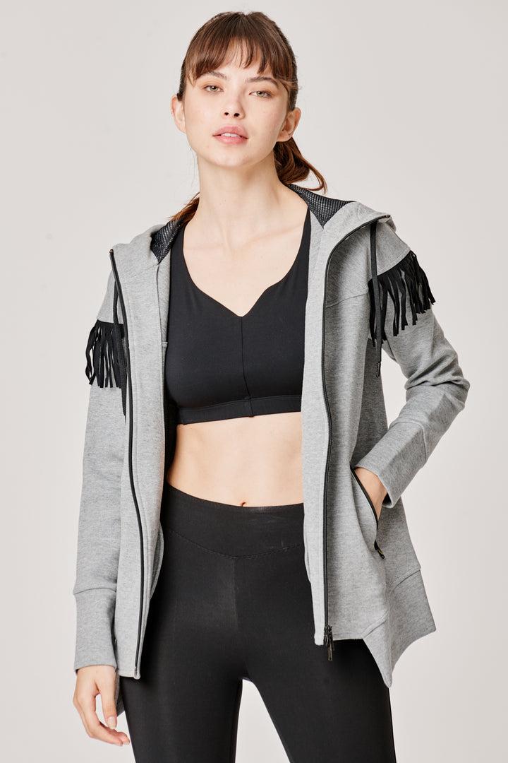 Sàpopa Kiwi Grey Fringe Sweatshirt Economico
