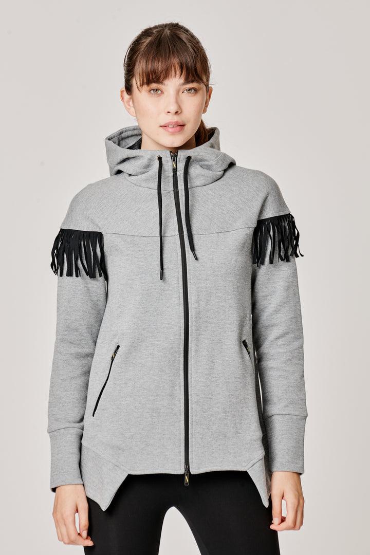 Sàpopa Kiwi Grey Fringe Sweatshirt Economico