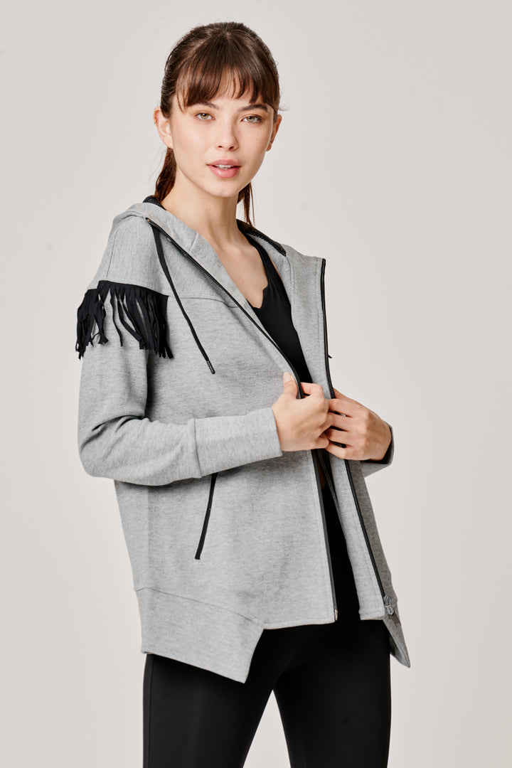 Sàpopa Kiwi Grey Fringe Sweatshirt Economico